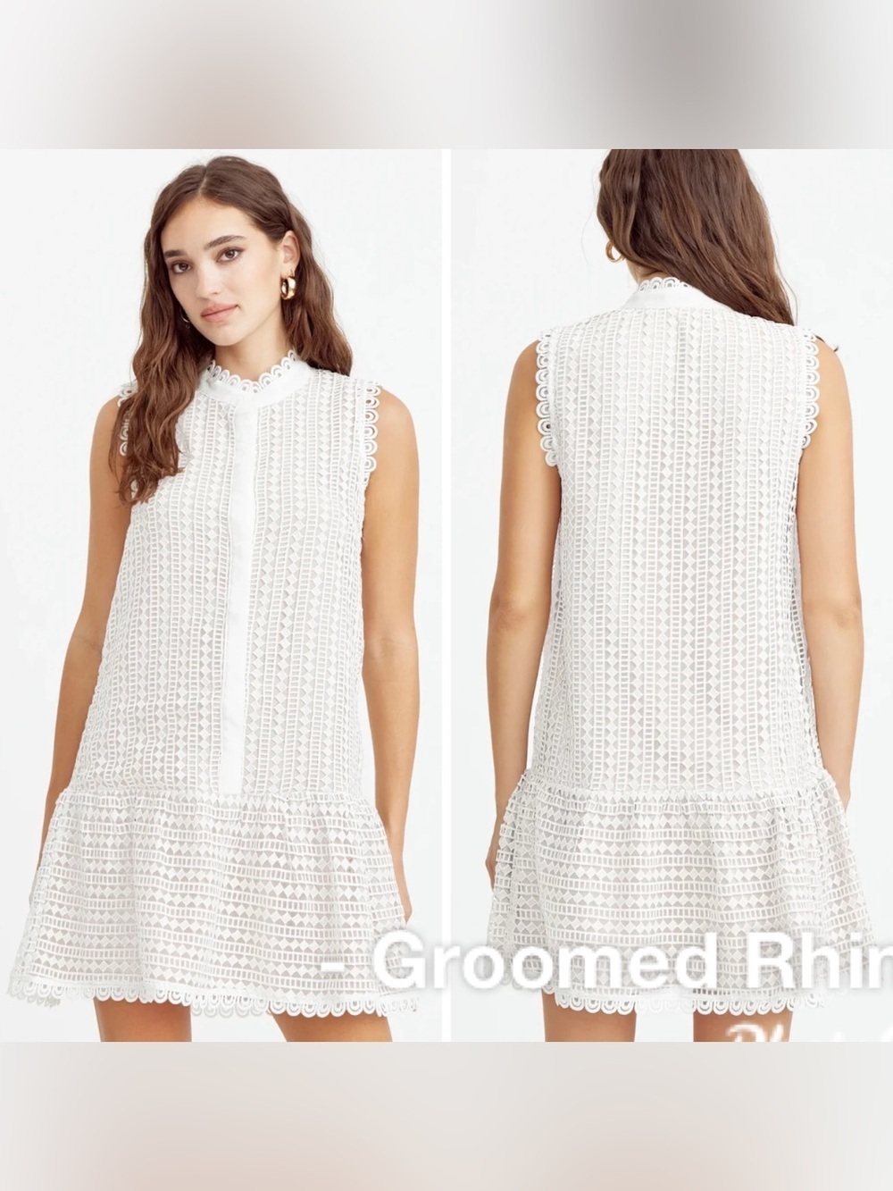 Adelyn Rae Charolette Lace White Shirt Dress Size XL